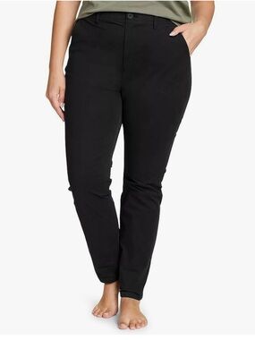 Eddie Bauer Voyager high-rise Chino slim black pants size 22W NEW NWT